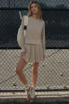Sundays Dara Waffle-knit Pullover Sweatshirt In Beige