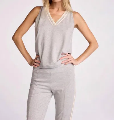Sundays East Tennis Pullover Top In Fog Heather Grey