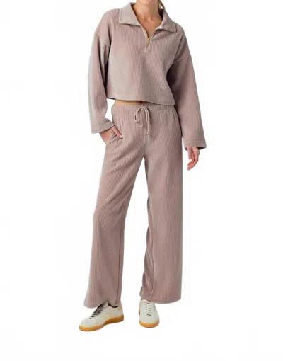 Sundays Edelie Wide Leg Pants In Taupe In Brown