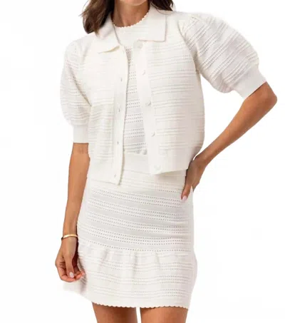 Sundays Elia Cardigan And Skirt Set In Cloud In White