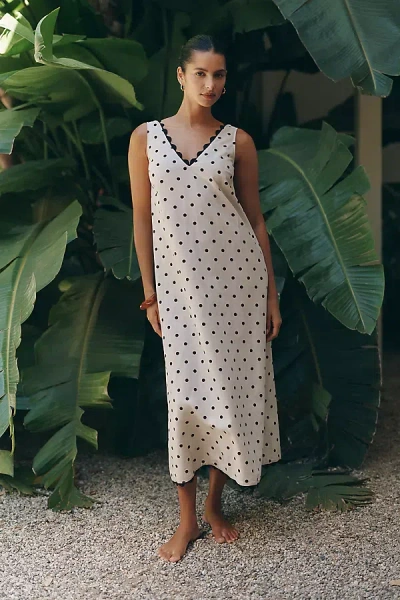 Sundays Elle Polka Dot Dress In White