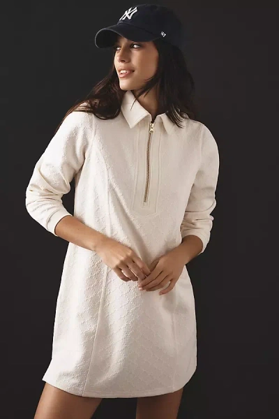 Sundays Elliott Half-zip Collared Mini Dress In Beige