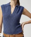 Sundays Estella Top In Marled Navy In Multi