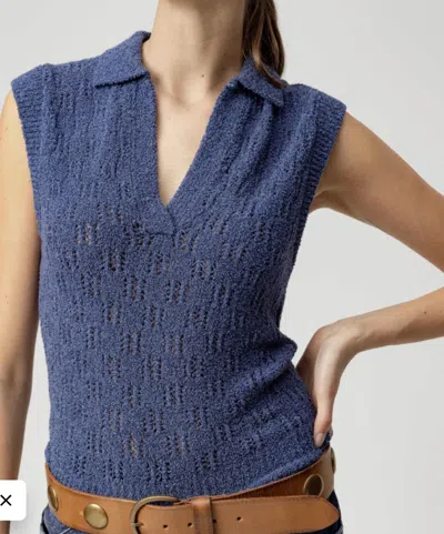 Sundays Estella Top In Marled Navy In Multi