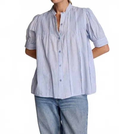 Sundays Fey Button Up Shirt In Shadow Stripe In Blue