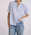 Sundays Fey Short Sleeve Shirt In Shadow Stripe In Blue