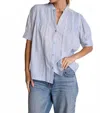 Sundays Fey Short Sleeve Shirt In Shadow Stripe In Blue