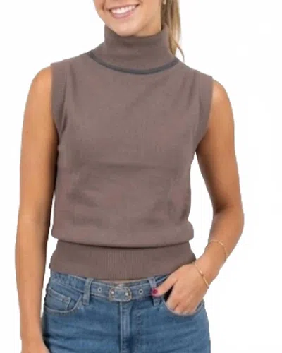 Sundays Fleurine Mock Neck Sweater In Mocha In Brown