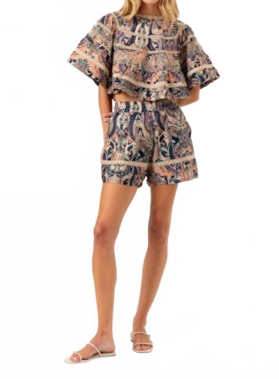 Sundays Fuller Shorts In Spice Mosaic In Brown