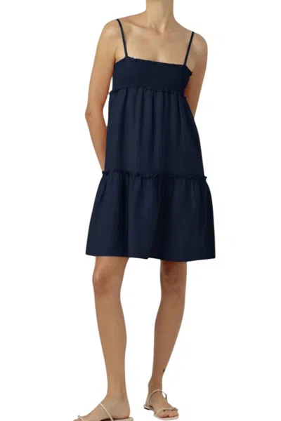 Sundays Gail Mini Dress In Navy In Blue