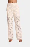 Sundays Garcia Straight Leg Pants In Cream Crochet In Multi
