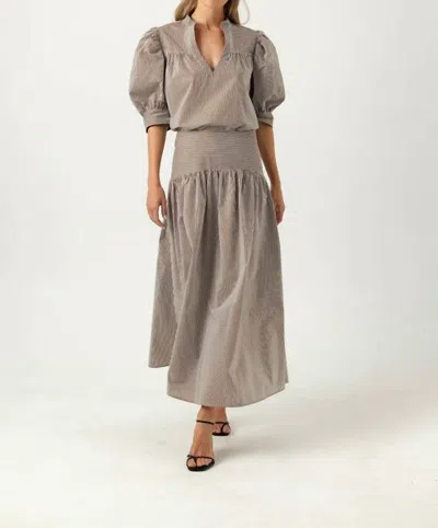 Sundays Ingrid V-neck Top In Umber Lurex In Gray