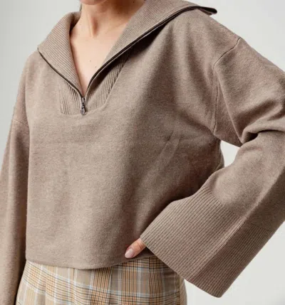 Sundays Jemma Half Zip Sweater In Stone