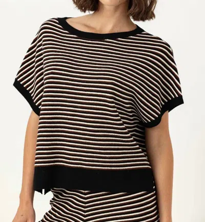 Sundays Jensen Stripe Sweater In Umber In Black