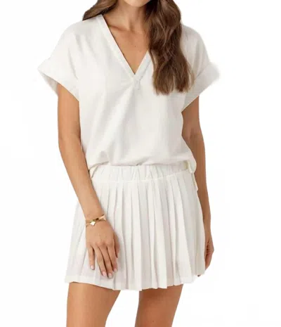 Sundays Jolie V-neck Pullover Top In Coconut Milk In White
