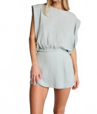 Sundays Kane Popover Top In Surf Blue
