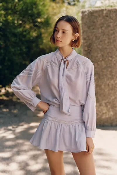 Sundays Kendall Cotton Silk Skirt In Blue