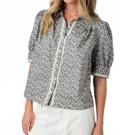 Sundays Klariza Bloom Shirt In Zinnia In Gray