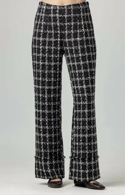Sundays Laine Tweed Pants In Frosted Window In Black
