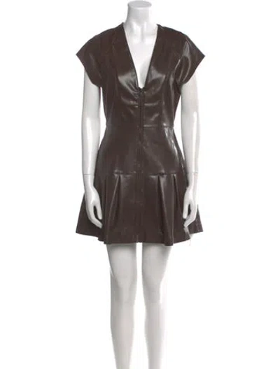 Pre-owned Sundays Leather Mini Dress W/ Tags In Brown