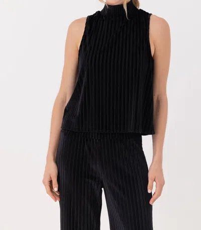 Sundays Leisla Mock Neck Top In Black