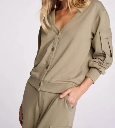 Sundays Leo Cardigan In Vintage Moss Green