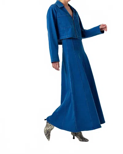 Sundays Lille Long Sleeve Top In Medium Wash Denim In Blue