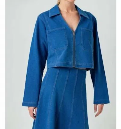 Sundays Lille Top In Medium Wash Denim In Blue