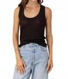 Sundays Linen Danny Tank In Black In Black