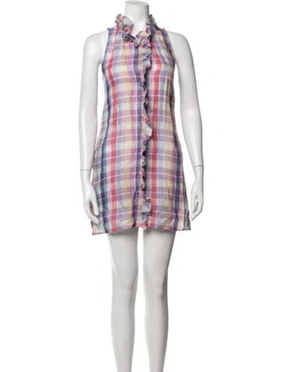 Pre-owned Sundays Linen Mini Dress In Multicolor