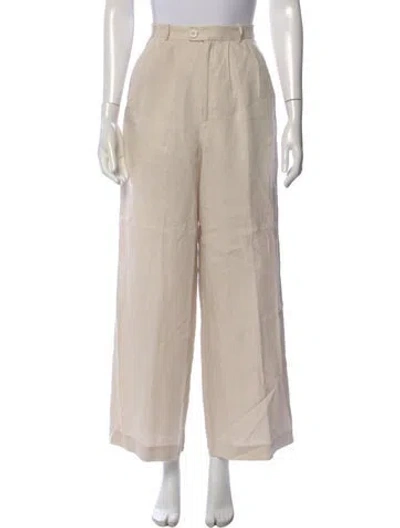Pre-owned Sundays Linen Wide Leg Pants In Neutral