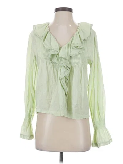 Pre-owned Sundays Long Sleeve Blouse In Green