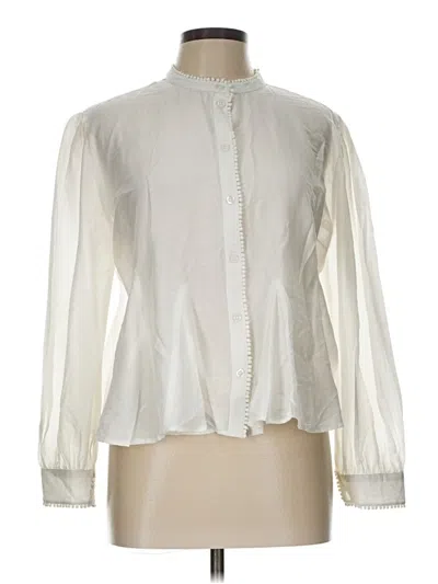 Pre-owned Sundays Long Sleeve Blouse In White