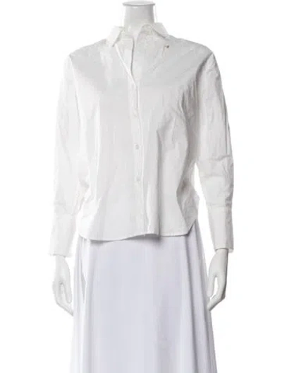 Pre-owned Sundays Long Sleeve Button-up Top In White