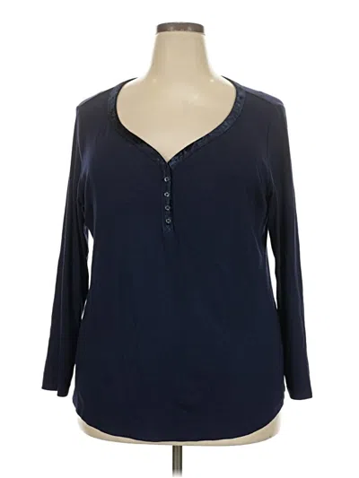 Pre-owned Sundays Long Sleeve Henley Shirt In Blue