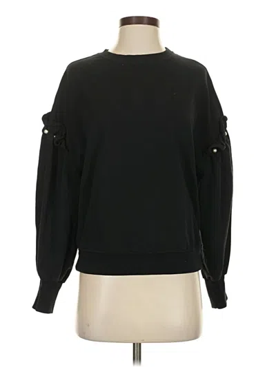 Pre-owned Sundays Long Sleeve Top Black Cold Shoulder Neckline Tops