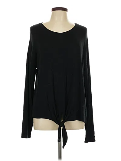 Pre-owned Sundays Long Sleeve Top Black Keyhole Neckline Tops