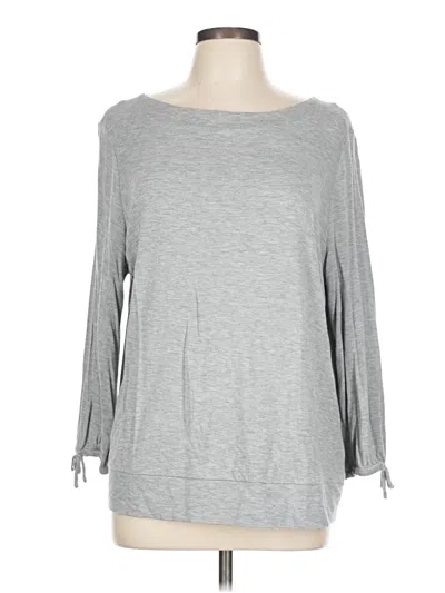 Pre-owned Sundays Long Sleeve Top Gray Boatneck Tops