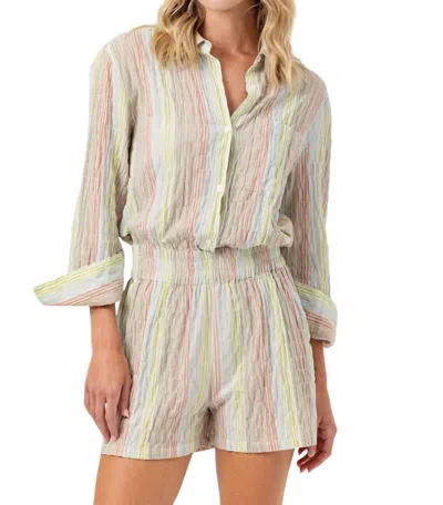 Sundays Lottie Romper In Tropea Multi Stripe In Pink