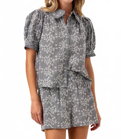 Sundays Lotus Shirt In Floral Embroidery In Multi