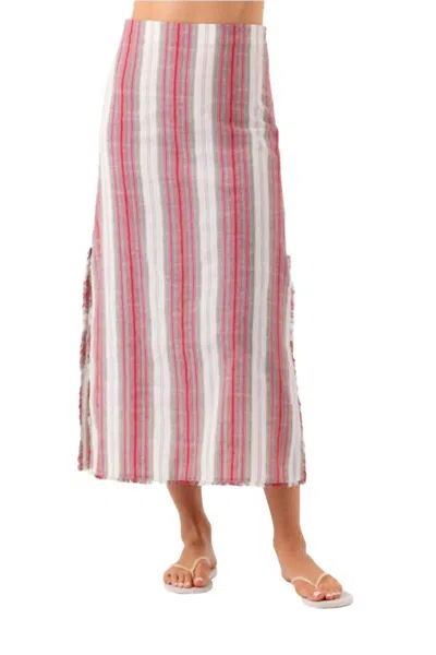 SUNDAYS LOUIE MIDI SKIRT IN SUNSHADE STRIPE