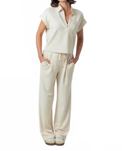 Sundays Lune V-neck Top In Birch In White
