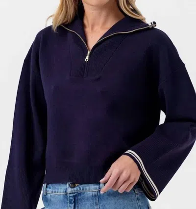 Sundays Maren Long Sleeve Sweater In Navy In Purple