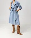 Sundays Maxine Coat In Light Wash In Blue