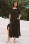 Sundays Meline Puff-sleeve Off-the-shoulder Midi Dress
