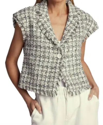 Sundays Miller Vest In Spice Boucle In Gray