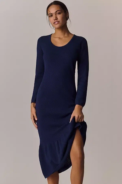 Sundays Mora Long-sleeve Midi Dress In Blue