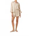 Sundays Multi Stripe Linen Fuller Shorts In Beige In Brown