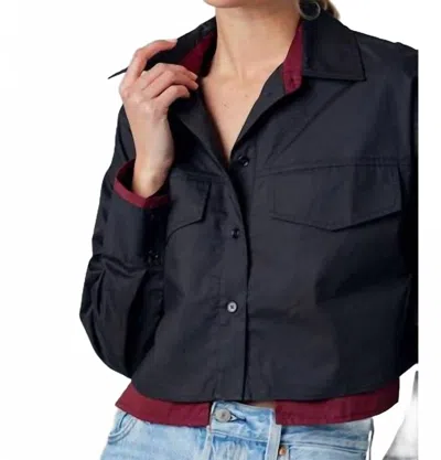 Sundays Odile Long Sleeves Shirt In Black/burgundy In Multi