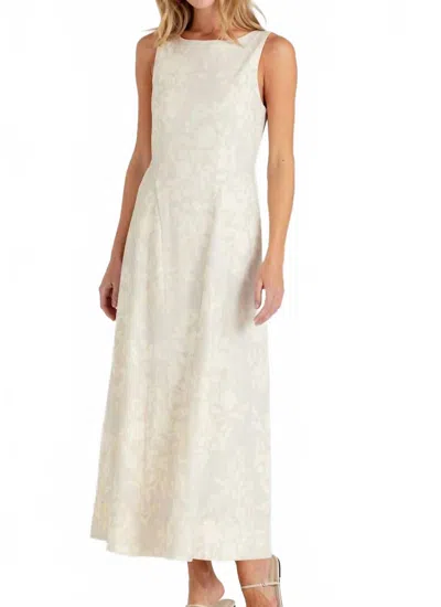 Sundays Parke Dress In Linen Floret In White